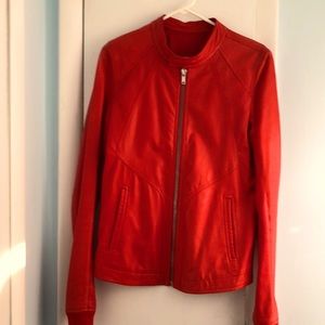 Rick Owens Moto Red Leather Jacket